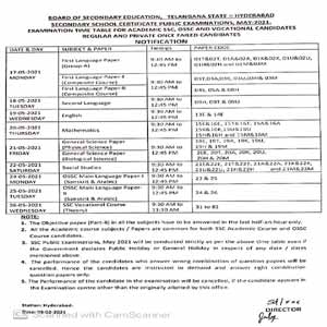 Telangana: SSC Exams Schedule Declared