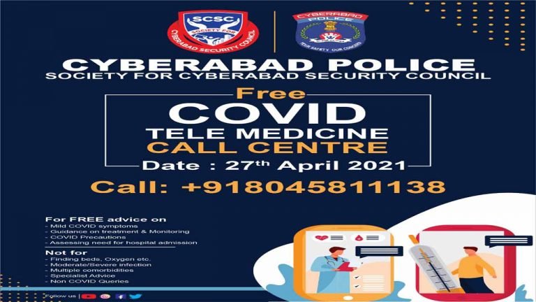 Cyberabad Police & SCSC Launches COVID Tele Medicine Consultation Call Centre Facility