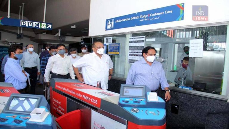 CS Visits Metro Stations in Hyderabad