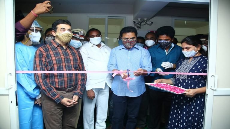 KTR Inaugurates Full Fledged 100 Bed COVID Care Centre Equipped with 6 ICU Beds