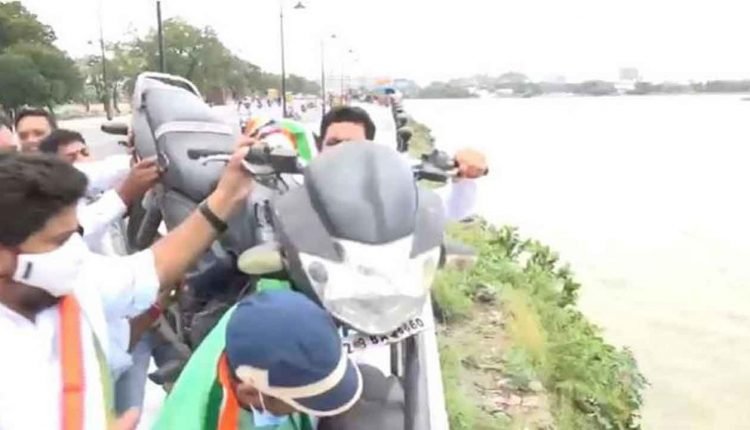 Youth Throws Bike into Hussain Sagar, Check Out Why