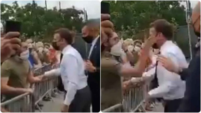 French President Emmanuel Macron Slapped By Man