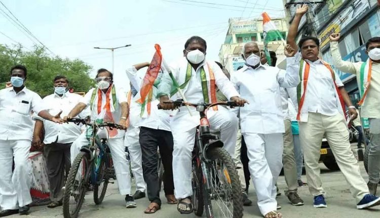 Fuel Price Hike: Congress Launches Cycle Rally in Tirupati