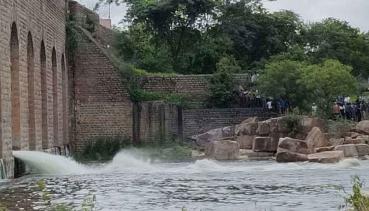 One Gate of Himayat Sagar Opened