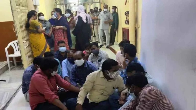 Secretariat employees protest in front of CS office, demands promotions