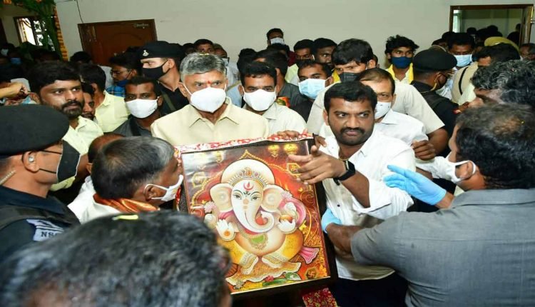Chandrababu participates in Ganesh Chaturthi celebrations at NTR Bhavan