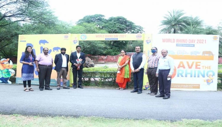 World Rhinoceros Day Celebrated at Nehru Zoological Park Today