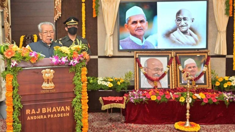 AP Governor pays tributes to Mahatma Gandhi