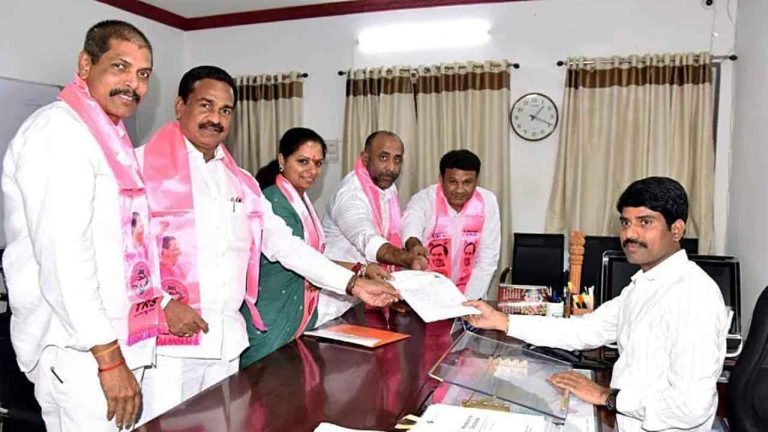 MLC Kavitha Teams Files Nomination in Support of KCR to Head Party