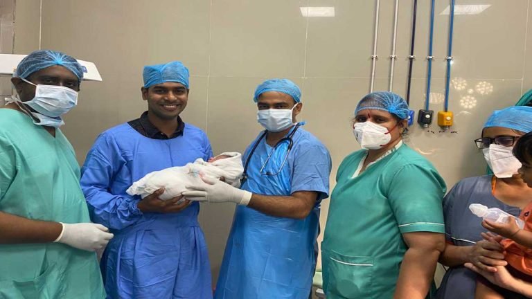 Harish, Satyavathi greet Bhadradri Collector on child birth
