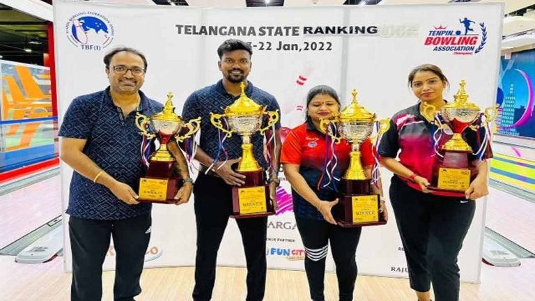 Naveen And Mamatha Crowned Champions Of Telangana State Ranking Tenpin Bowling Tournament