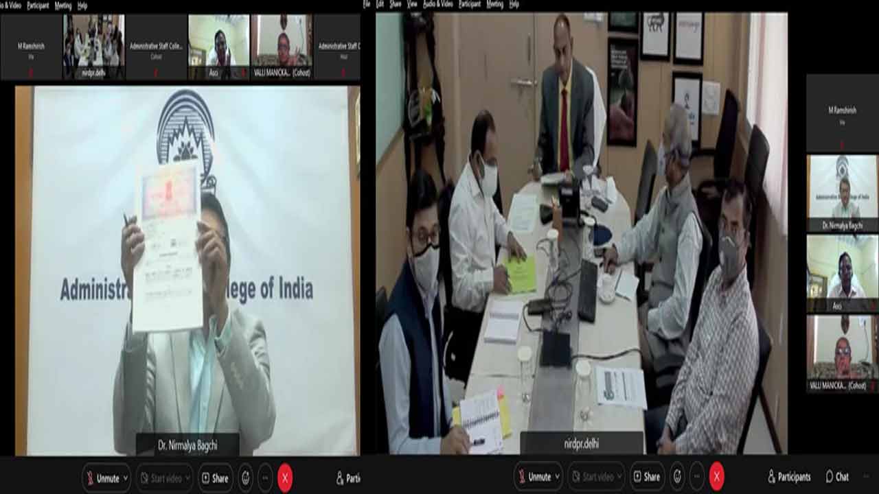 Hyderabad: Virtual Signing Ceremony of MoU Between ASCI And NIRD&PR |  INDToday
