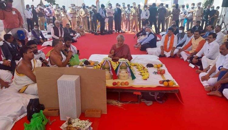FM Nirmala Sitharaman lays stone for customs academy in Anantapur