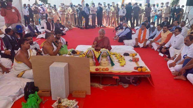 FM Nirmala Sitharaman lays stone for customs academy in Anantapur