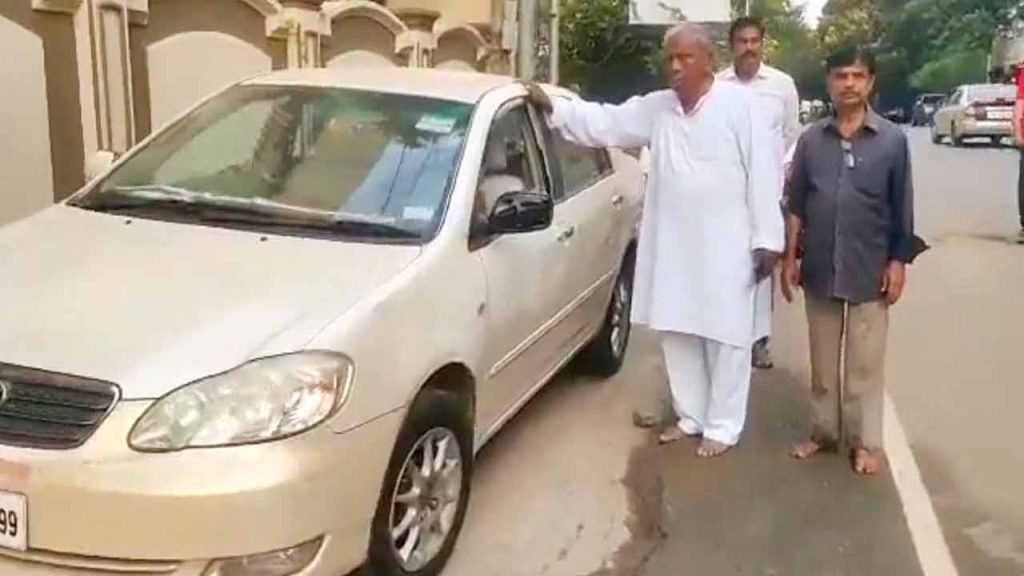 Man taken into custody for damaging Hanumantha Rao Car