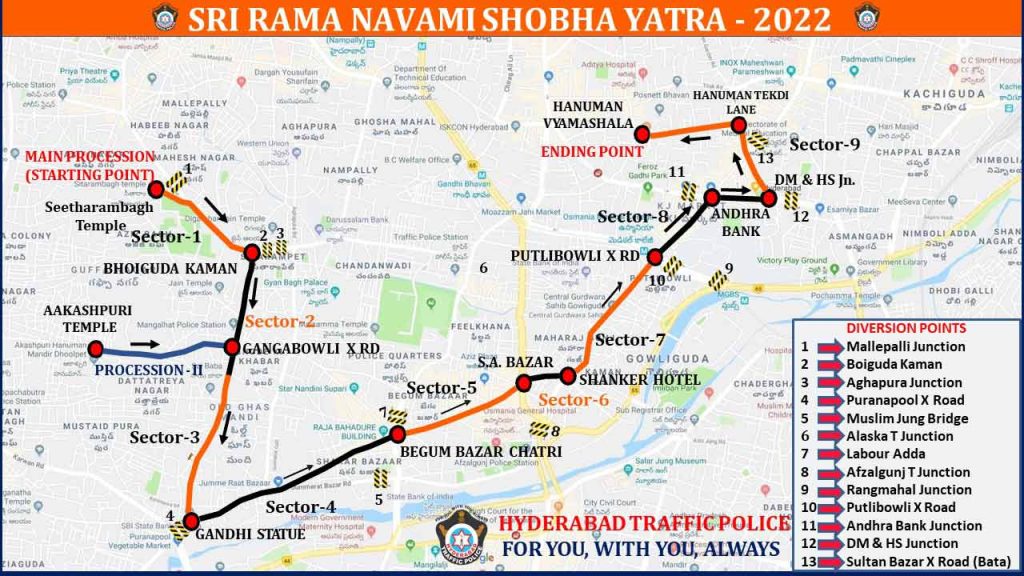 Ram Navami Shobha Yatra: Elaborate security in Hyderabad, Bhainsa