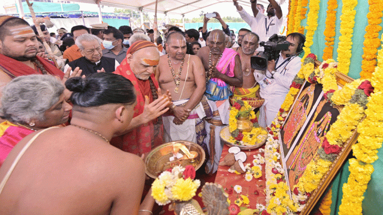 AP Governor attends 'Maha Samprokshana' ceremony at TTD temple
