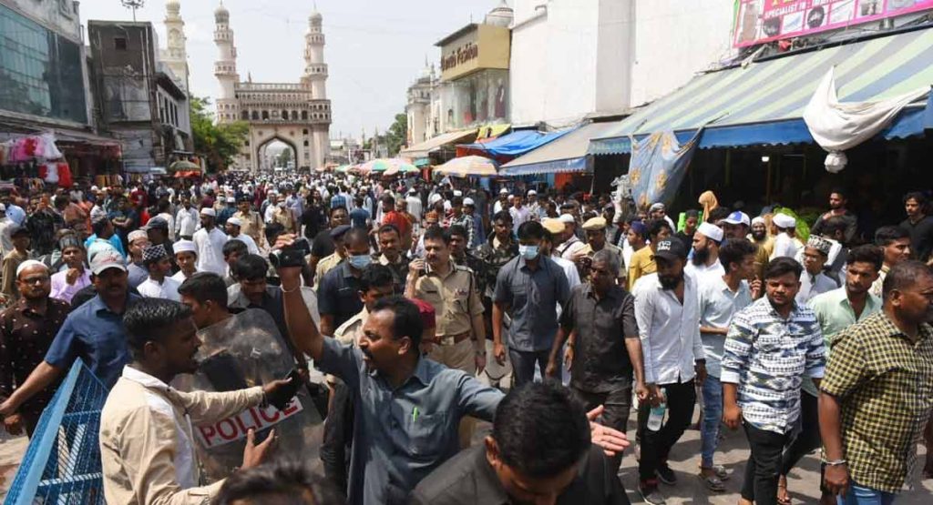 Hyderabad: Protests against Nupur Sharma, Naveen Jindal held
