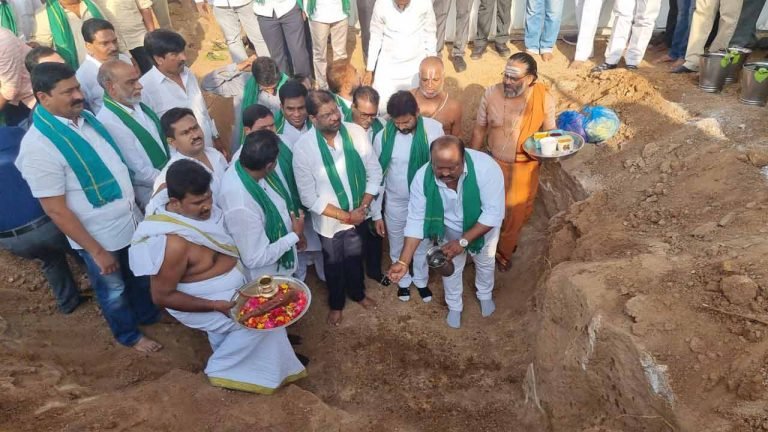 Kamalakar Lays Foundation Stone for MK Towers