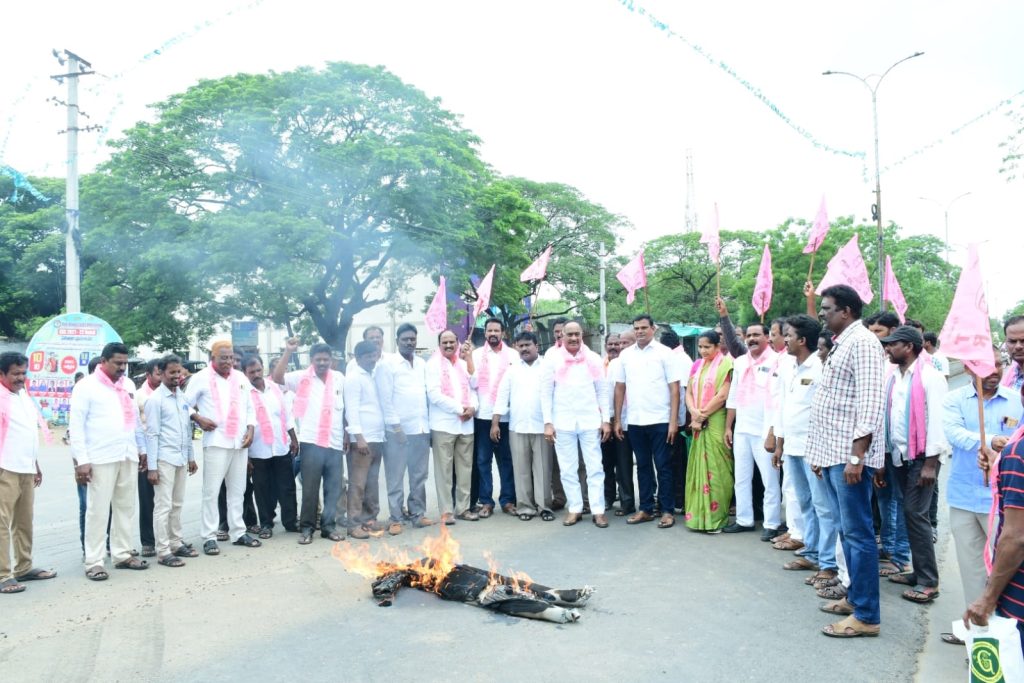 TRS stages protest against hike in LPG price