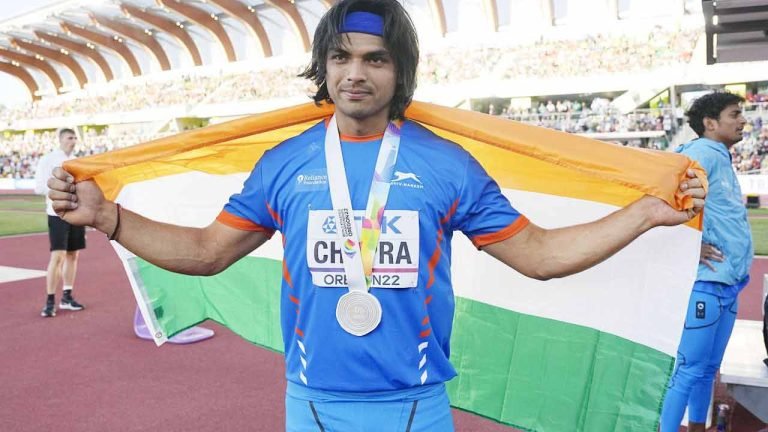 Neeraj Chopra wins a silver medal in the world athletics championships