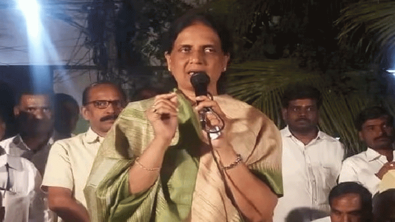 Student bodies hold protest program before minister Sabita’s office