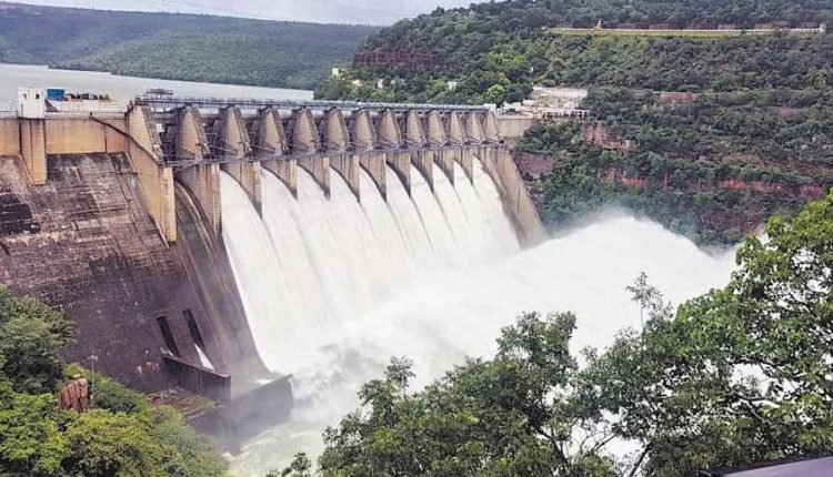 Ten gates of Srisailam lifted up
