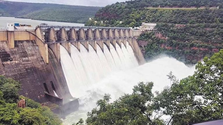 Ten gates of Srisailam lifted up