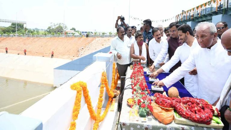 CM Jagan inaugurates MGR Sangam and Nellore barrages