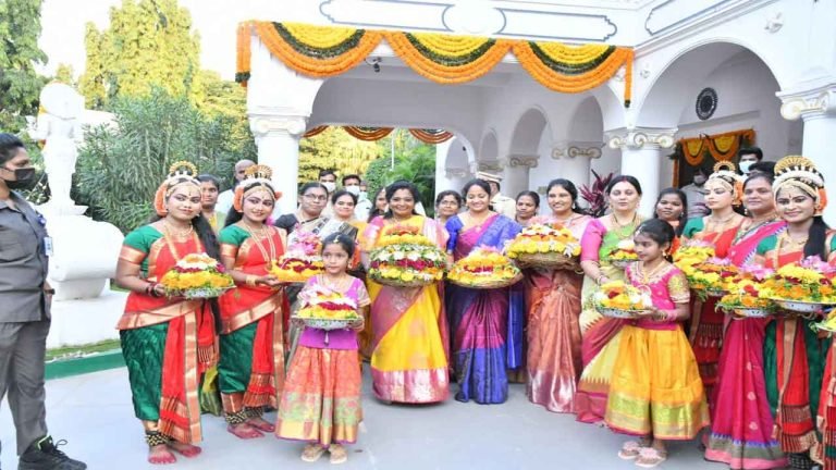 Governor Celebrates Bathukamma Festival at Raj Bhavan