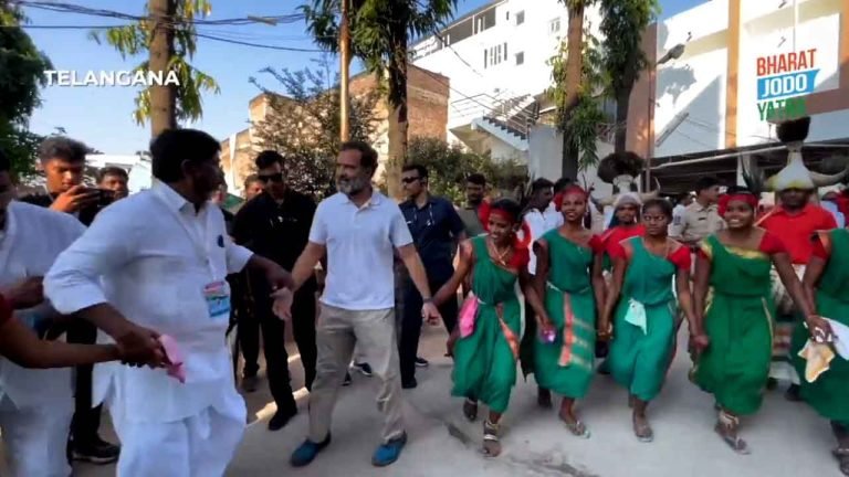 Rahul Gandhi dances along with tribal women during Bharat Jodo Yatra