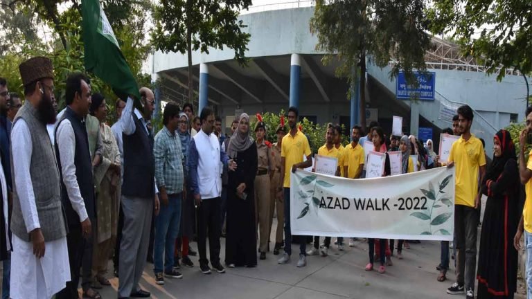 MANUU organizes ‘Azad Walk’ on Education Day Eve