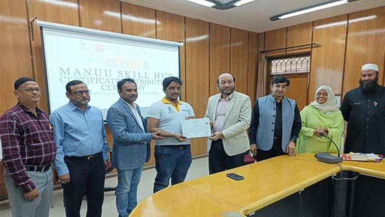 MANUU Skill Hub: Certificate distribution under PMKVY 3.0 Scheme