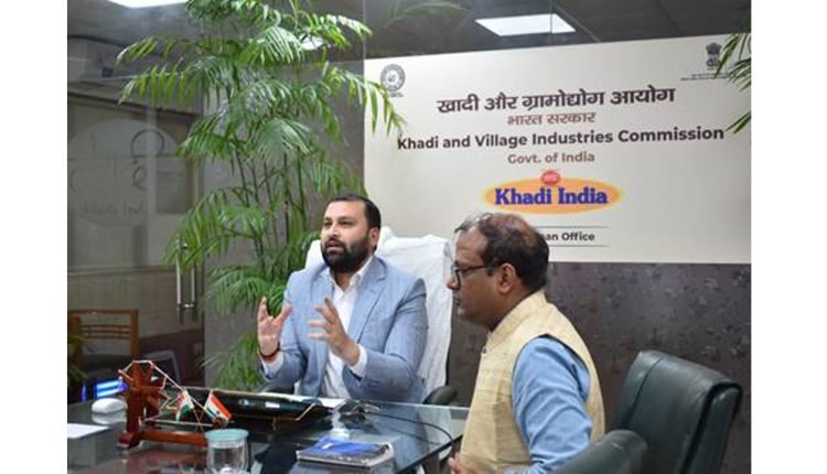 KVIC Chairman distributed footwear manufacturing machines and 200 B-boxes in Agra and Barabanki