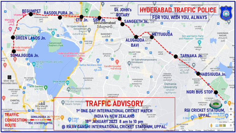 Traffic Advisory Ahead Of India-New Zealand Match
