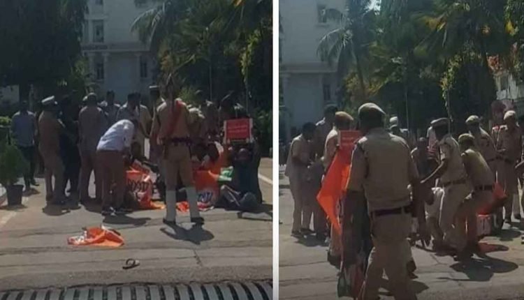 BJYM Agitation In Support Of SI And Constable Candidates Turned Violent