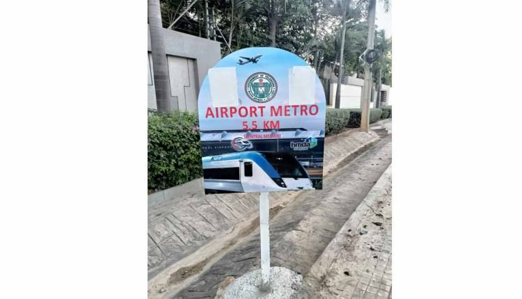 Peg marking for Airport Metro begins