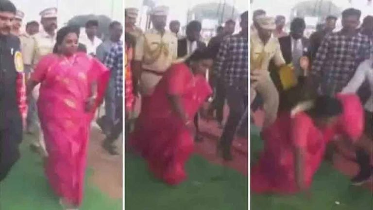 Governor Tamilisai Slips and Falls Down