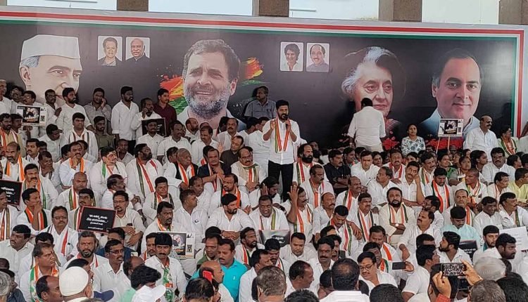 Congress Leaders Protests Against Disqualification Of Rahul Gandhi