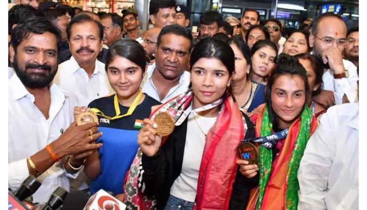 World Champion Nikhat Zareen Returned To Hyderabad To A Hero's Welcome