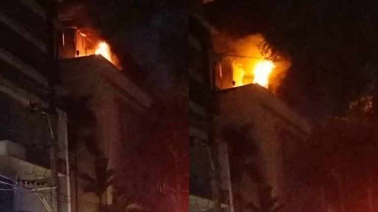 Fire Breaks Out At Building In Madhapur