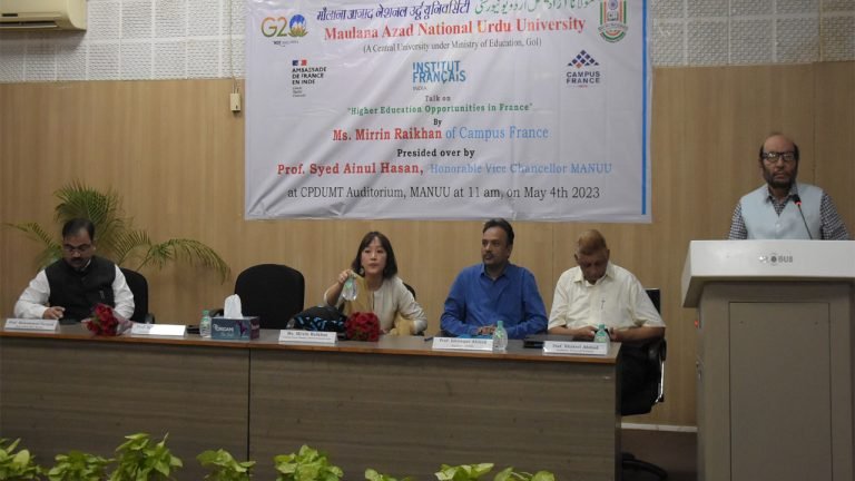 Talk on ‘Higher education opportunities in France’ held at MANUU