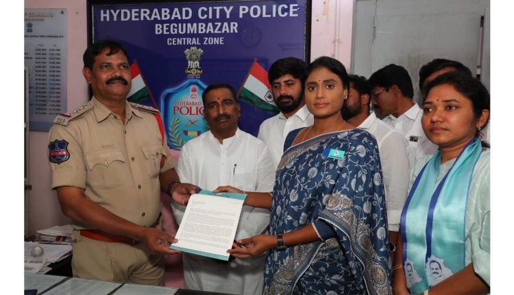 Sharmila Filed Case At Begum Bazar Police Station Against KTR On TSPSC Paper Leak