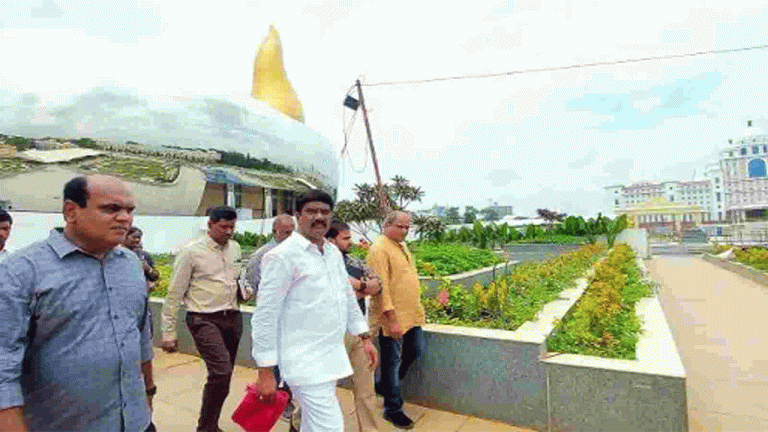 Minister Vemula Visits Martyrs Memorial Works