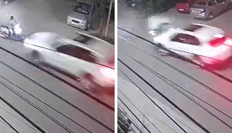 Speeding BMW runs over man on scooter in Hyderabad