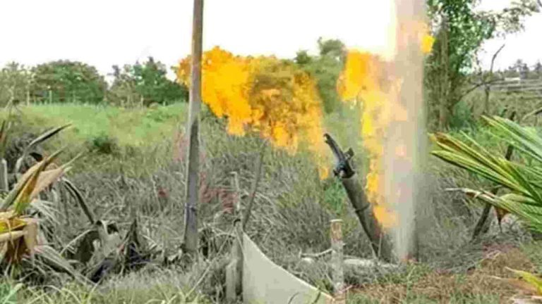 Konaseema: Fire Broke Out From Borewell Due To Gas Leak