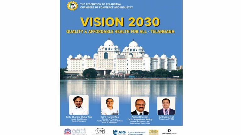 Somesh Kumar releases FTCCI’s “Vision 2030--Quality and Affordable Health for All in Telangana State Document"