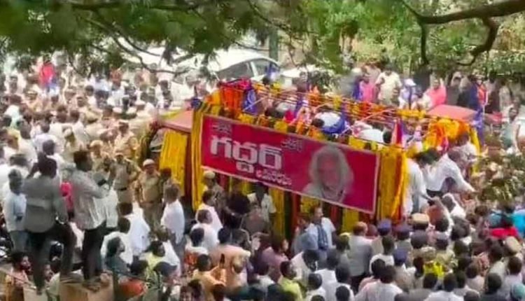 Final Journey Of Revolutionary Singer Gaddar Began From LB Stadium