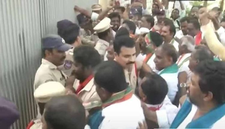 Tension At The New Khammam Collectorate: Gates Closed