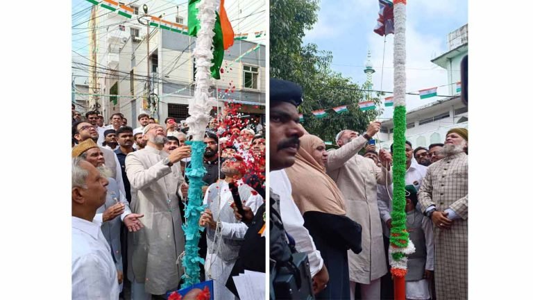Asaduddin Owaisi Hoisted National Flag At Different Places In The City 